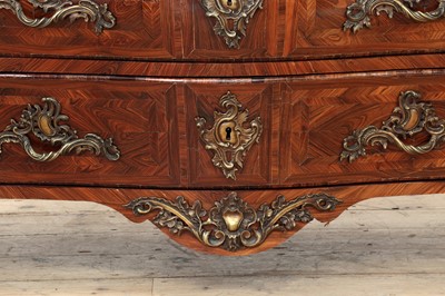 Lot 653 - A Louis XV kingwood bombé commode