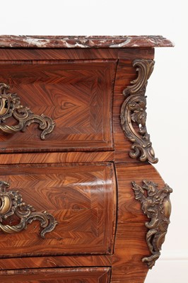 Lot 653 - A Louis XV kingwood bombé commode