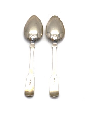Lot 4 - A pair of Scottish provincial silver Fiddle pattern tablespoons