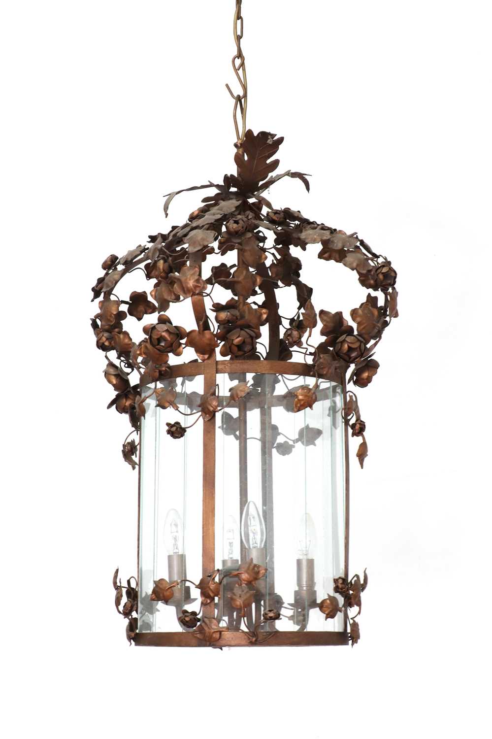 Lot 174 - A French pressed metal lantern