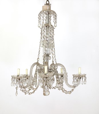 Lot 173 - A moulded and cut-glass chandelier