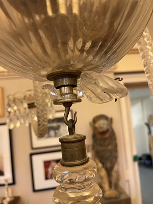 Lot 173 - A moulded and cut-glass chandelier