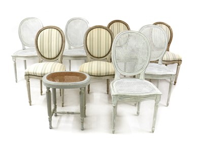 Lot 283 - A group of eight white painted single chairs