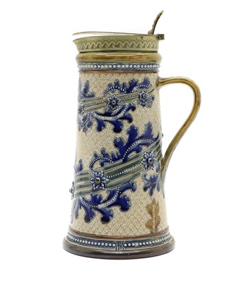 Lot 82 - A Victorian Doulton Lambeth stoneware jug