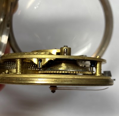 Lot 484 - A sterling silver Bentley & Beck key wind pocket watch