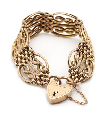 Lot 46 - A 9ct gold gate bracelet