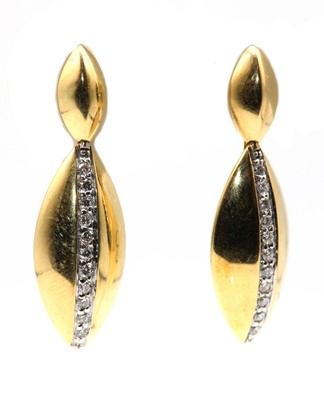 Lot 79 - A pair of diamond drop earrings, by Lime Blue