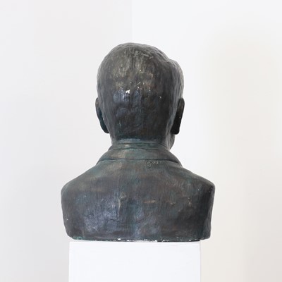 Lot 440 - A large bronzed plaster bust of Ronald Reagan