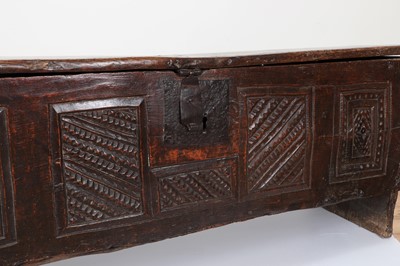 Lot 244 - An Henry VIII boarded oak chest