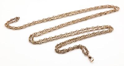 Lot 16 - A Victorian rolled gold long chain