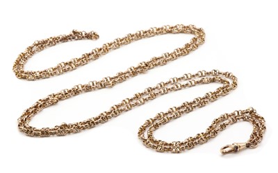 Lot 16 - A Victorian rolled gold long chain
