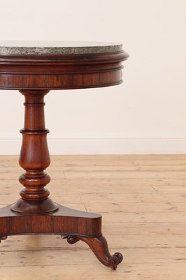 Lot 206 - A rosewood and Connemara marble centre table