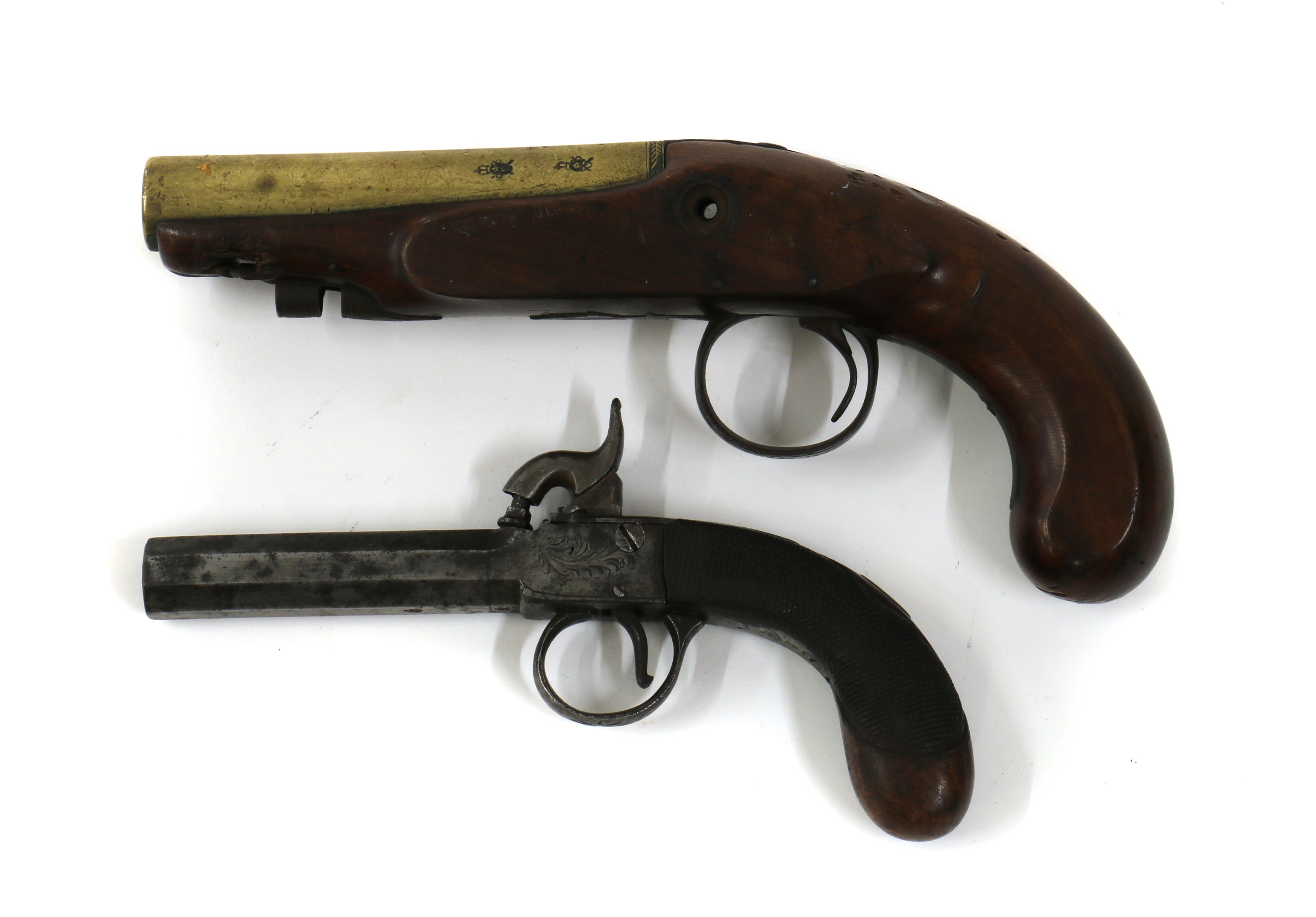 Lot 111 - A muzzle loading brass barrel travelling