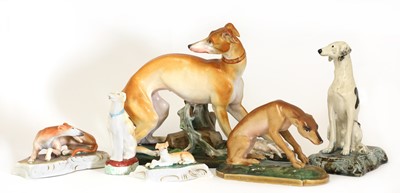 Lot 138 - A porcelain figure of a greyhound by Jacob Petit of Paris