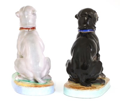 Lot 151 - A pair of Meissen-style porcelain figures of bulldogs