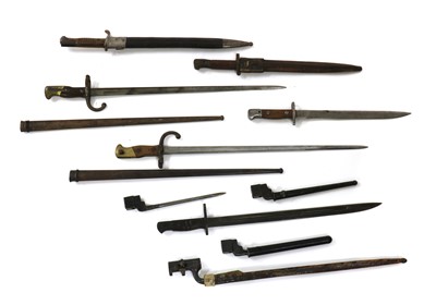 Lot 70 - A collection of various 19th century, World War One and later bayonets