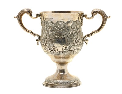 Lot 2 - An Irish silver twin handled trophy
