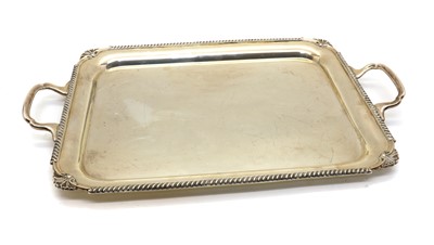 Lot 51 - A silver twin handled tray