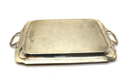 Lot 51 - A silver twin handled tray