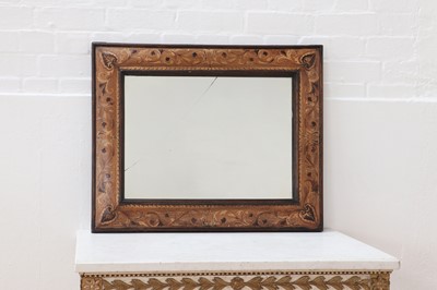 Lot 240 - A walnut and marquetry mirror