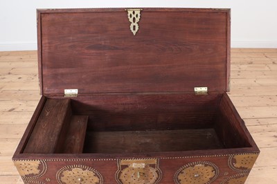 Lot 121 - A hardwood and brass Zanzibar chest