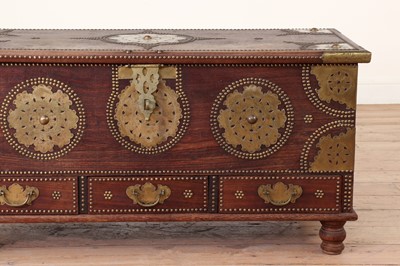 Lot 121 - A hardwood and brass Zanzibar chest