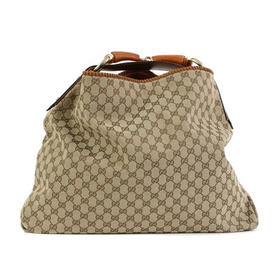 Lot 1468 - A Gucci canvas hobo bag