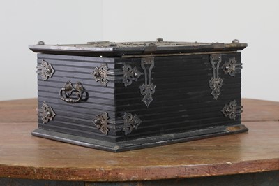 Lot 556 - A steel-clad strongbox by Stammer & Breul