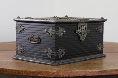 Lot 556 - A steel-clad strongbox by Stammer & Breul