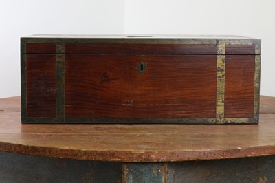 Lot 493 - A padouk and brass-bound writing box