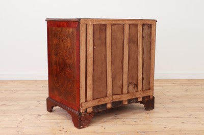 Lot 187 - A country-made walnut and oyster-veneered chest