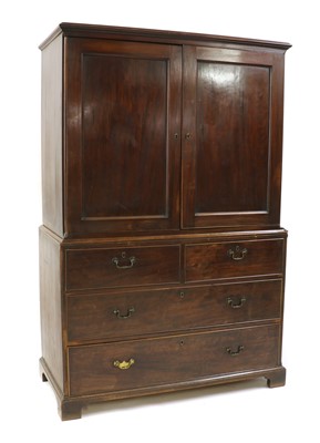 Lot 288 - A George III mahogany linen press