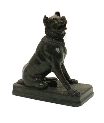 Lot 256 - A carved serpentine model of a dog