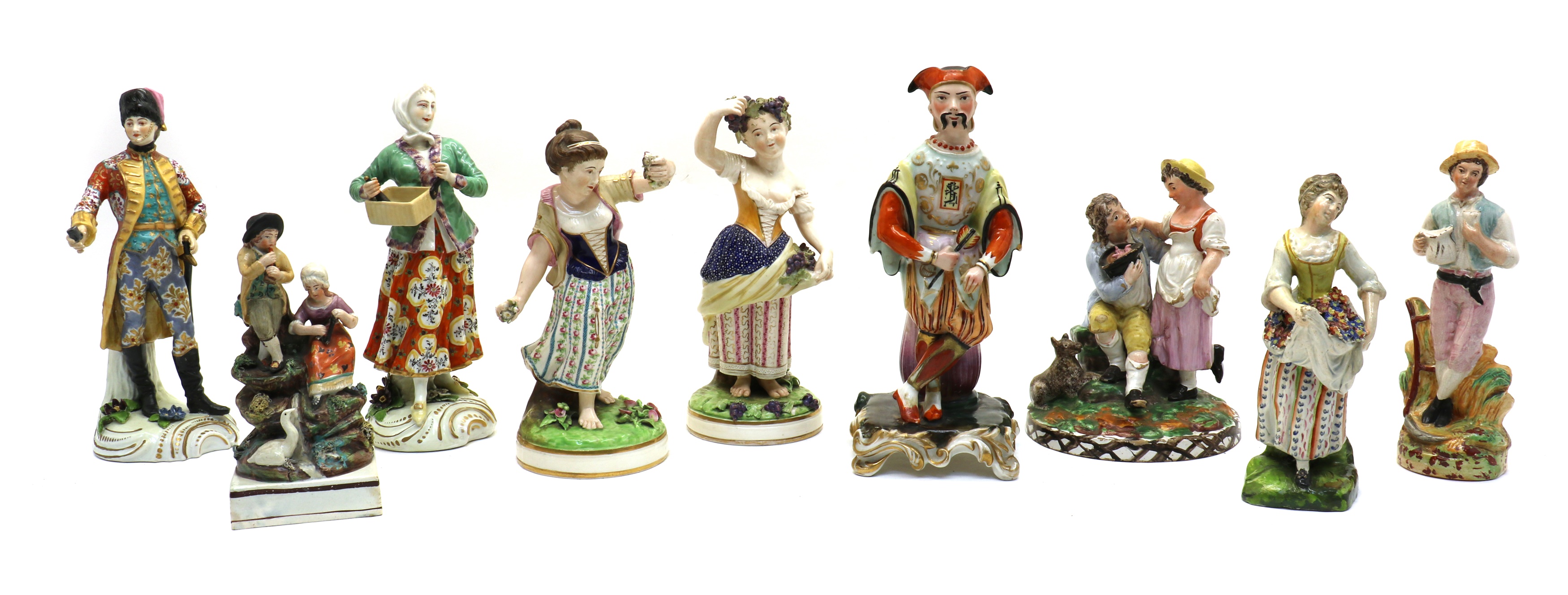 Lot 95 A collection of porcelain figures
