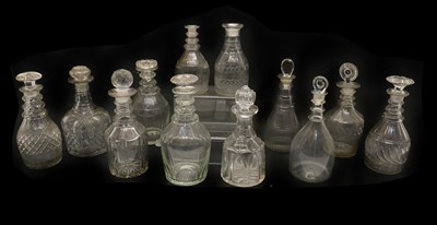 Lot 135 - A collection of Regency and later glass decanters