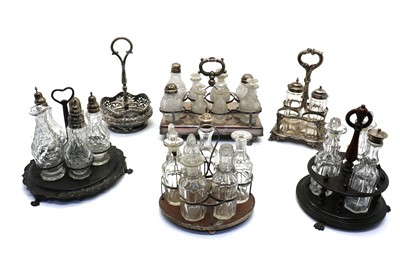 Lot 64 - A collection of three silver plated cruet stands