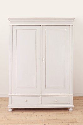 Lot 26 - A painted pine wardrobe