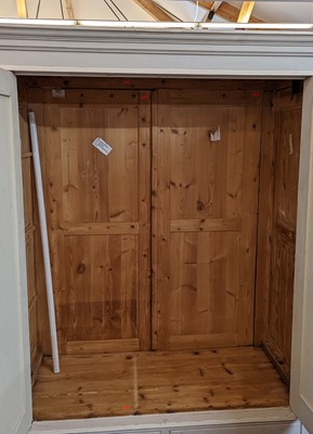 Lot 26 - A painted pine wardrobe