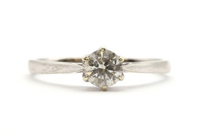 Lot 109 - A 9ct white gold single stone diamond ring