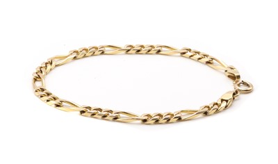 Lot 291 - A 9ct gold Figaro link bracelet