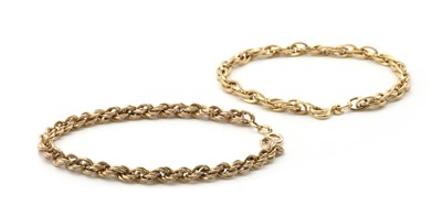 Lot 294 - Two 9ct gold bracelets