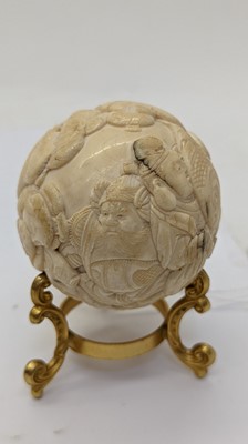 Lot 104 - A late 19th century Japanese ivory ball