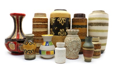 Lot 169 - A collection of West German pottery vases