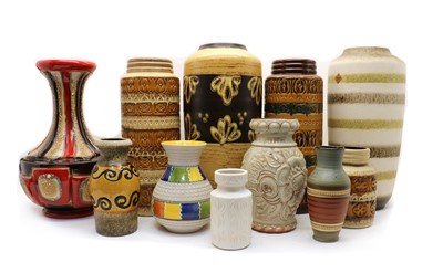 Lot 169 - A collection of West German pottery vases