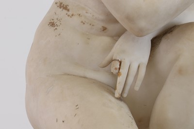 Lot 191 - After the antique, a grand tour alabaster sculpture of the crouching Venus