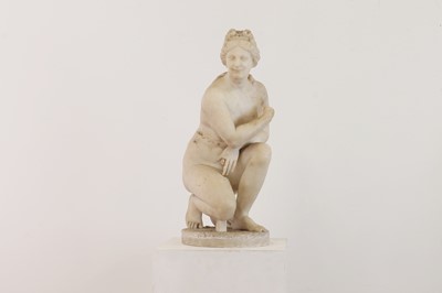 Lot 191 - After the antique, a grand tour alabaster sculpture of the crouching Venus
