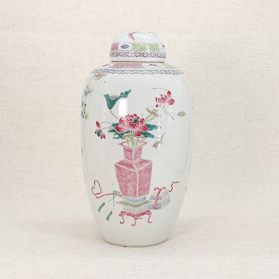 Lot 41 - A Chinese famille rose vase and cover