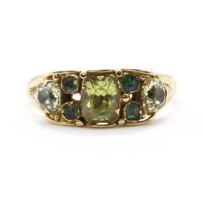Lot 4 - A gold Victorian chrysolite and emerald ring