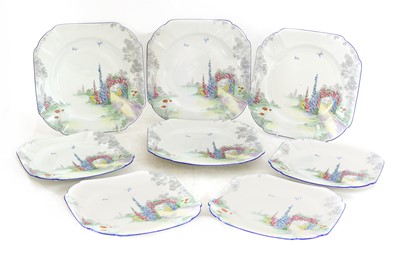 Lot 120 - A Shelley Queen Anne 'Arch of Roses' six-setting dinner service