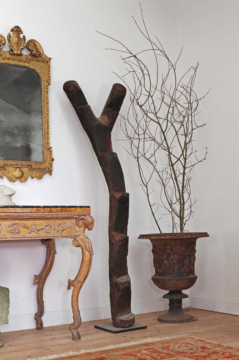 Lot 233 - A carved wooden granary ladder